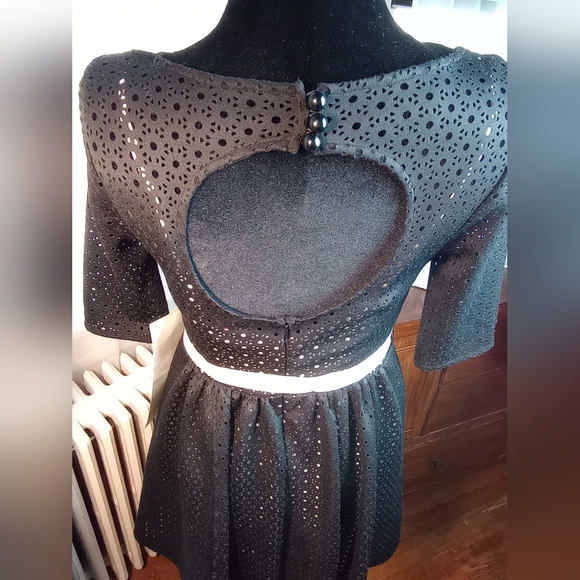 REDUCED! Plenty by Tracy Reese NWT Black Eyelet Over Ivory Chemise Dress Sz4 - Picture 10 of 14